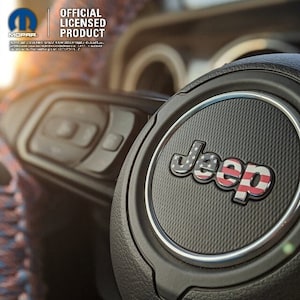 American Flag Jeep Steering Wheel Sticker Decal, Wrangler JK, TJ, JL, Gladiator, Renegade, Cherokee, Grand Cherokee, Compass, usa, America