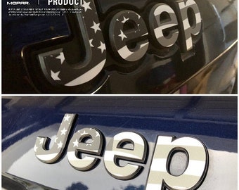 Jeep American Flag Decal Emblem Decal, Wrangler JK TJ JL, Gladiator, Renegade, Cherokee, Grand Cherokee, Compass, Liberty, Patriot, Sticker
