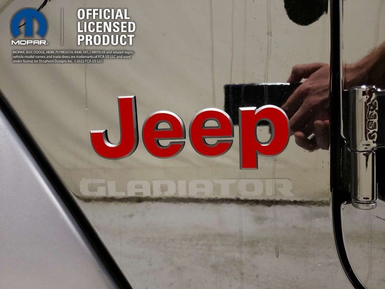 Jeep Custom Color Emblem Sticker Decal, Wrangler JK, TJ, JL, yj, Gladiator, Renegade, Cherokee, Grand Cherokee, Compass, Commander image 3