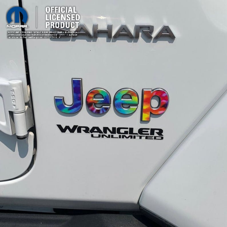 Jeep Tie Dye Decal Emblem Decal, Wrangler JK TJ JL, Gladiator, Renegade, Cherokee, Grand Cherokee, Compass, Liberty, Patriot, Sticker image 9