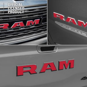 2019-2025 RAM 1500 Decal Grille Tailgate Emblem Overlay Decal | RAM Custom Color | Big Horn | Laramie | Limited | Longhorn | Rebel Tradesman