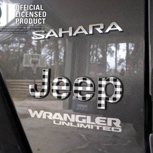 Buffalo Check Jeep Emblem Aufkleber, Wrangler JK, TJ, JL, Gladiator, Renegade, Cherokee, Grand Cherokee, Kompass, Freiheit, Anhänger