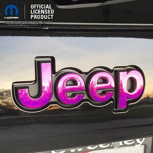 Holographic Sequins Jeep Emblem Sticker Decal, Wrangler JK, TJ, JL, Gladiator, Renegade, Cherokee, Grand Cherokee, Compass, Liberty, Patriot image 5