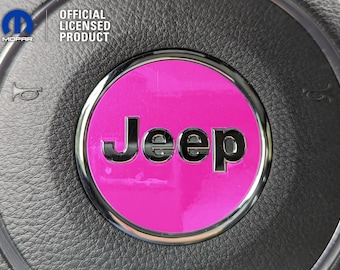 Jeep Steering Wheel Decal: Custom Color Sticker, Wrangler, Grand Cherokee