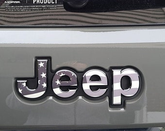 Jeep American Flag Decal Emblem Decal, Wrangler JK TJ JL, Gladiator, Renegade, Cherokee, Grand Cherokee, Compass, Liberty, Patriot, Sticker