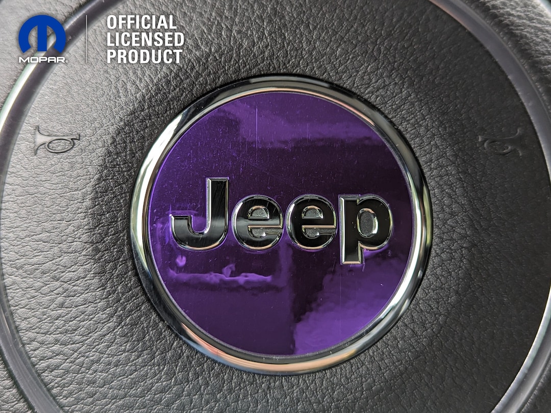 Steering Wheel Circle Chrome Jeep Emblem Sticker Decal, Wrangler JK, JL