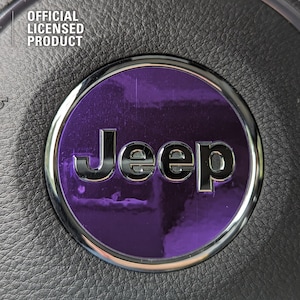 Steering Wheel Circle Chrome Jeep Emblem Sticker Decal, Wrangler JK, JL, Gladiator, Renegade, Grand Cherokee, Compass, Patriot, Liberty