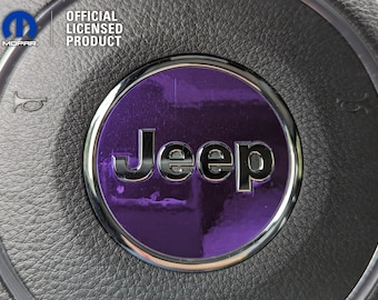 Steering Wheel Circle Chrome Jeep  Sticker Decal, Wrangler JK, JL, Gladiator, Renegade, Grand Cherokee, Compass, Patriot, Liberty