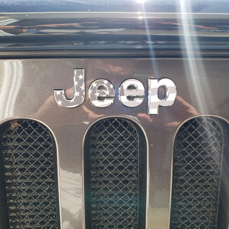 Jeep Wrangler JK JKU Flag Grill Emblem Overlay Sticker Decal | Etsy