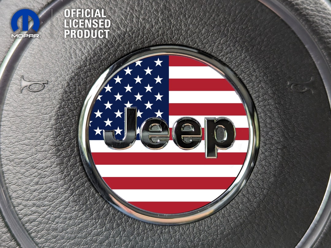 American Flag Jeep Steering Wheel Circle Sticker Decal, Wrangler JK, TJ