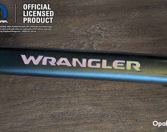 Holographic Chrome - Grab Handle Jeep Emblem Sticker Decal, Wrangler JL Dash Glove Box Bar Dash Letters, Opal, Dashboard Dash