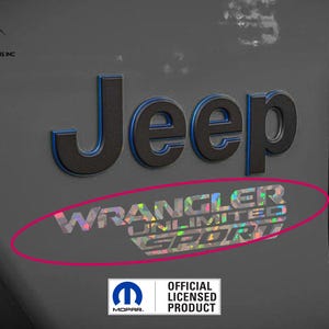 Crystal Holographic - Jeep Wrangler JL Fender Decal, Sticker, Wrangler Unlimited, Sahara, Sport, Unlimited Sport