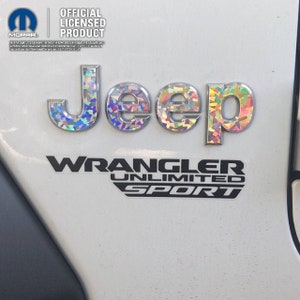 Holographic Crystal Jeep Emblem Sticker Decal, Wrangler JK, TJ, JL, Gladiator, Renegade, Cherokee, Grand Cherokee, Compass, Liberty, Patriot image 6