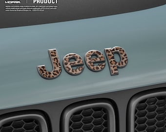 Adesivo con emblema Jeep con stampa animalier, compatibile con Wrangler JK, TJ, JL, yj, Gladiator, Renegade, Cherokee, Grand Cherokee, Compass, Liberty, Patriot.