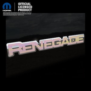 Holographic Chrome Jeep Renegade 2015-2023 Emblem Overlay Sticker Decal | Altitude | Latitude | Limited | Sport | Upland | 75th | Dawn