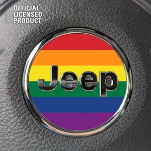 Gay Pride, Progress Pride rattcirkel Jeep klistermärke dekal, Wrangler JK, JL, Gladiator, Renegade, Grand Cherokee, Compass, Patriot