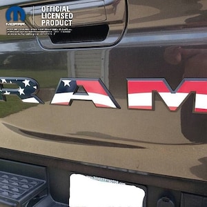 2019-2025 RAM 1500 American Flag Decal Grille Tailgate | USA | Decal Sticker | Big Horn, Laramie, Limited, Longhorn, Rebel, Tradesman