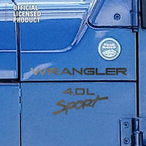 Chrome Jeep Wrangler TJ Sticker Decal Fender 1997 2006 two pack 4.0 L Sport