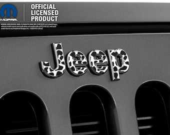 Adesivo con emblema Jeep con stampa animalier, compatibile con Wrangler JK, TJ, JL, Gladiator, Renegade, Cherokee, Grand Cherokee, Compass, Liberty, Patriot