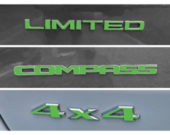 2017-2026 Jeep Compass Emblem Overlay Dekaler - Anpassad färg vinyl, Limited, 4x4, Compass MP