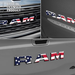 RAM 1500 American Flag Decal Sticker Door  Grille Tailgate