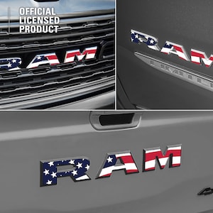 2019-2025 RAM 1500 American Flag Decal Grille Tailgate | USA | Decal Sticker | Big Horn, Laramie, Limited, Longhorn, Rebel, Tradesman