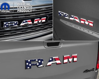 2019-2024 RAM 1500 American Flag Decal Grille Tailgate | USA | Decal Sticker | Big Horn, Laramie, Limited, Longhorn, Rebel, Tradesman