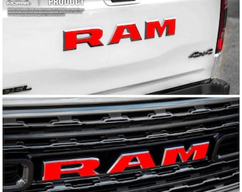 2019-2026 RAM 1500 Custom Color Decal Grille Tailgate | RAM Custom Color | Big Horn | Laramie | Limited | Longhorn | Rebel | Tradesman