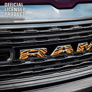 2019-2025 Tierprint - Ram 1500 Grille Tailgate Emblem Overlay Aufkleber | großes Horn | Laramie | Limitiert | Longhorn | Rebellen | Händler, TRX
