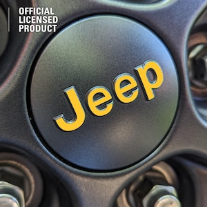 Custom Color Wheel Rim Center Cap Jeep Decals: Wrangler, Cherokee (Pack of 5)