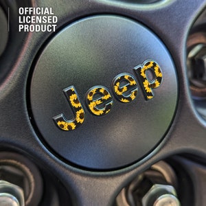 Sunflower Jeep Wheel Center Cap Decal: Wrangler, Cherokee, Gladiator (Pack of 5)