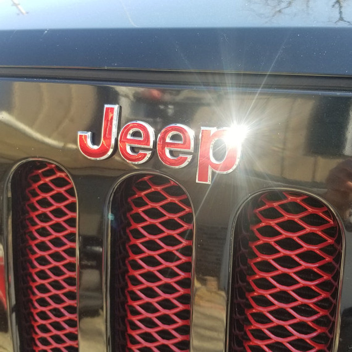Chrome Jeep Wrangler JK JKU Grill Emblem Overlay Sticker Etsy