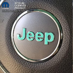 Stuurwiel jeep aangepaste kleur jeep embleem sticker sticker, Wrangler JK, JL, Gladiator, Renegade, Grand Cherokee, Compass, Patriot, Liberty