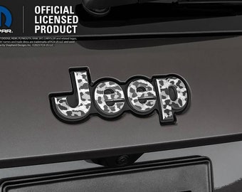 Adesivo con emblema Jeep con stampa animalier, compatibile con Wrangler JK, TJ, JL, Gladiator, Renegade, Cherokee, Grand Cherokee, Compass, Liberty, Patriot