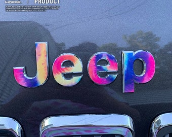 Tie Dye Jeep Emblem Decal: Wrangler, Cherokee, Gladiator Sticker