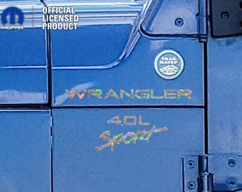 Calcomanía holográfica de cristal para guardabarros de Jeep Wrangler TJ (paquete de dos)