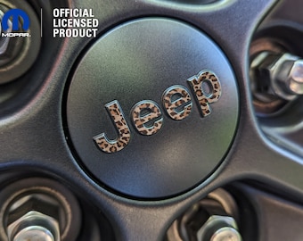 Coprimozzo per cerchione Jeep con stampa animalier: Wrangler, Cherokee (confezione da 5)