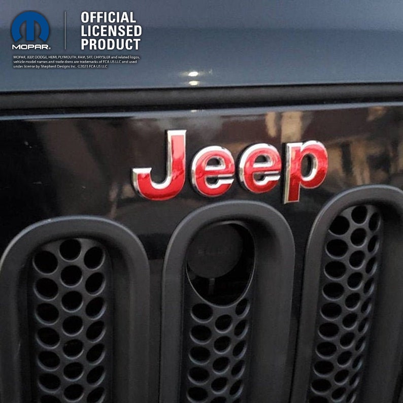 Chrome Jeep Emblem Sticker Decal, Wrangler JK, TJ, JL, Gladiator, Renegade, Cherokee, Grand Cherokee, Compass, Liberty, Patriot image 9