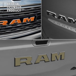 2019-2025 RAM 1500 Custom Color Grille Tailgate Emblem Overlay Decal | Big Horn | Laramie | Limited | Longhorn | Rebel | Tradesman Sticker