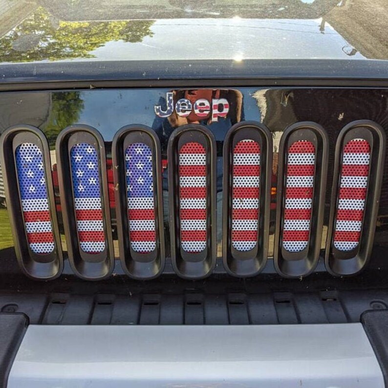 Jeep Wrangler JK JKU Flag Grill Emblem Overlay Sticker Decal | Etsy