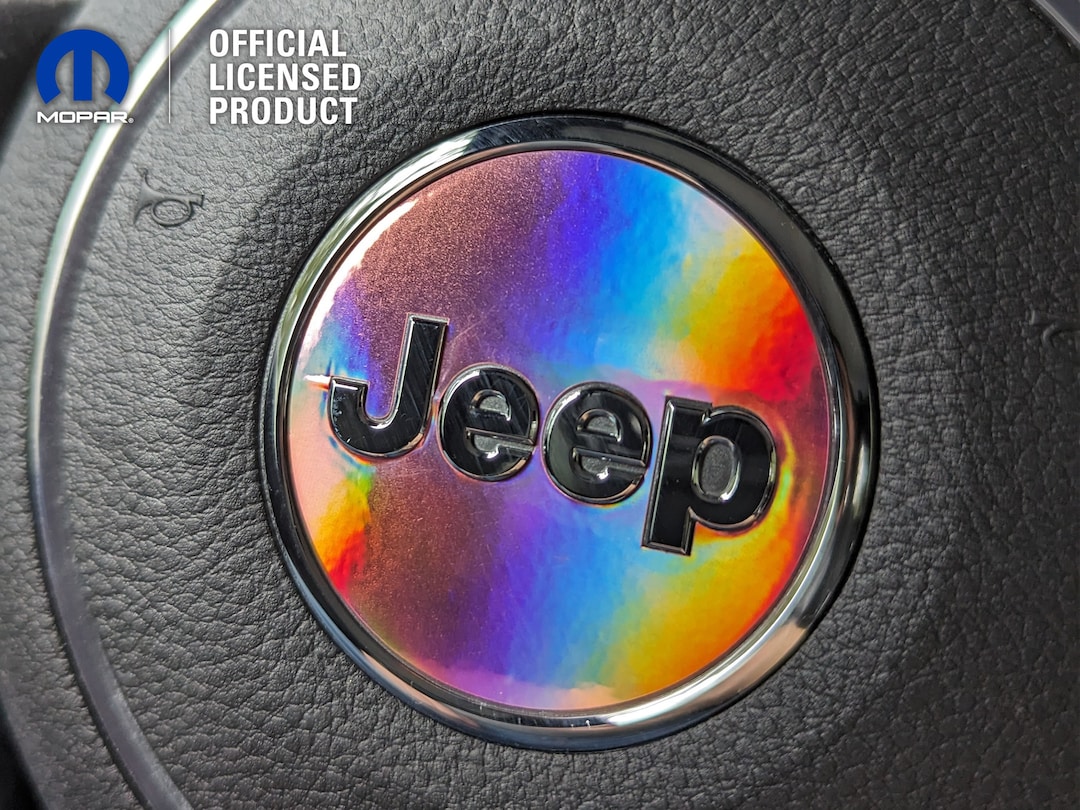 Holographic Chrome Jeep Steering Wheel Circle Sticker Decal, Wrangler