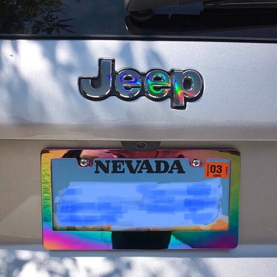 Holographic Chrome Jeep Mirror Glitter Decal Emblem Overlay Etsy
