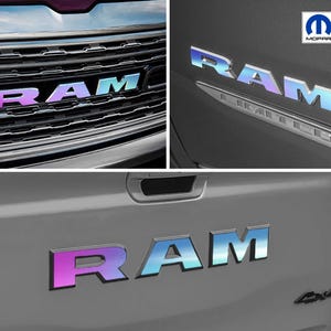 2019-2025 RAM 1500 Unicorn Chrome Grille Tailgate Emblem Overlay Decal | Big Horn | Laramie | Limited | Longhorn | Rebel | Tradesman Sticker