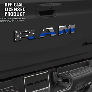 RAM 1500 Thin Blue Line Flag Decal Sticker Tailgate