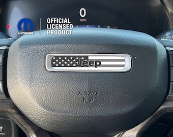 American Flag Jeep Steering Wheel Decal: Wrangler, Grand Cherokee, Gladiator
