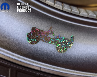 Holographic Sequins Wheel Rim Silhouette Jeep Sticker Decal, Wrangler JK, JL, wwII, Pack of 5, AC Vent