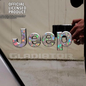 Holographic Crystal Jeep Emblem Sticker Decal, Wrangler JK, TJ, JL, Gladiator, Renegade, Cherokee, Grand Cherokee, Compass, Liberty, Patriot image 5