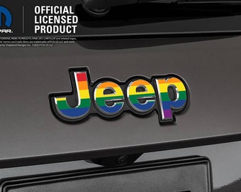 Gay Pride, Progress Pride, Jeep Emblem Sticker Decal, Wrangler JK, TJ, JL, Gladiator, Renegade, Cherokee, Grand Cherokee, Compass, Patriot