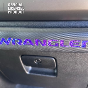Holographic Sequins - Grab Handle Jeep Emblem Sticker Decal, Wrangler JL Dash Glove Box Bar Dash Letters, Dashboard Dash