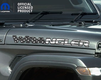 Rubicon JL JLU Style Jeep American Flag Hood Text Decal Sticker Wrangler | Unlimited | Gladiator | Mojave | Sahara | Willys